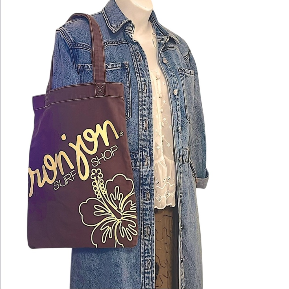 Ron Jon Surf Shop Vintage Brown Yellow Canvas Tote Bag